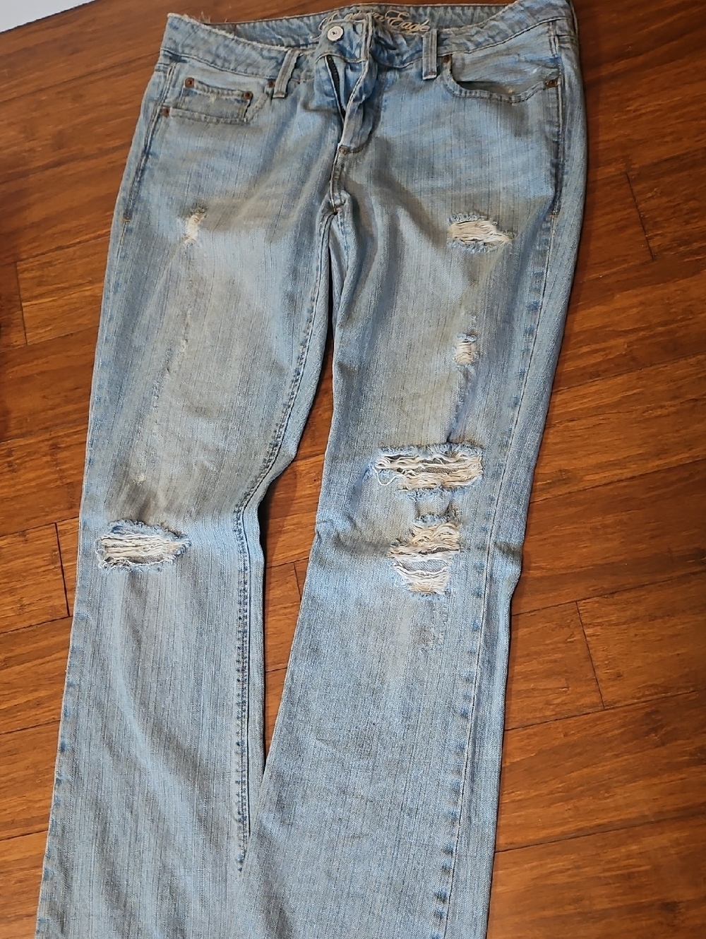 Vintage American Eagle Outfitters Light Blue Distressed True Boot Sz8